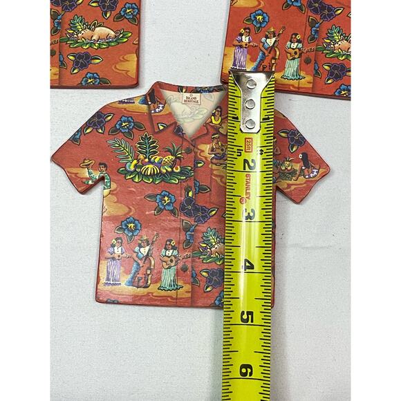 Set Of 8 Island Heritage Hawaiian Shirt Shaped Aloha Themed Cork Backed Coasters - Picture 5 of 13
